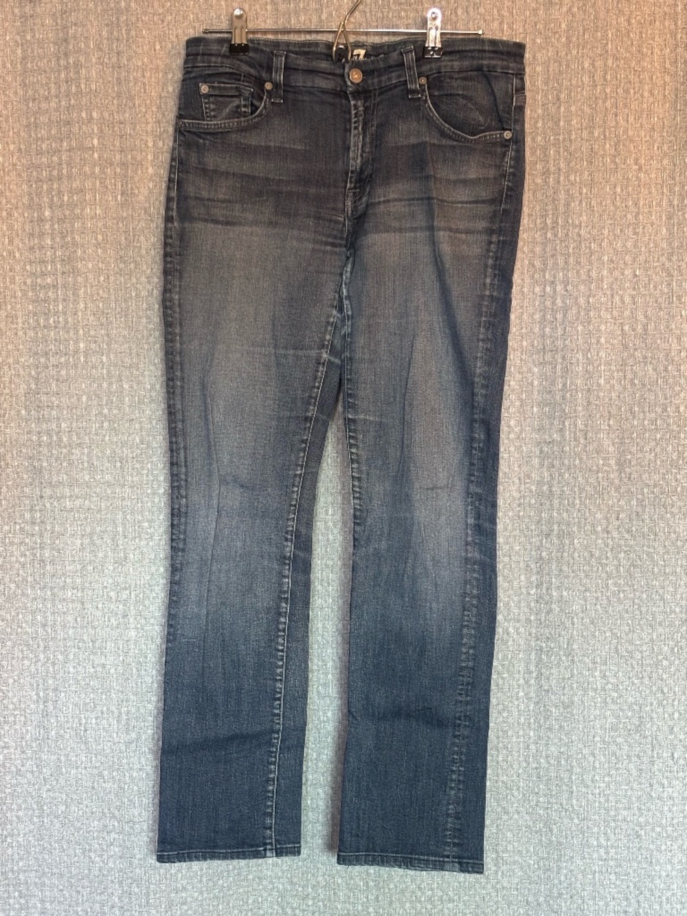 7 For All Mankind Kimmie Straight Leg Jeans Women's Size 32 Dark Wash Stretch